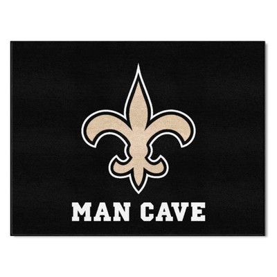 Fan Mats  LLC New Orleans Saints All-Star Mat Man Cave Black