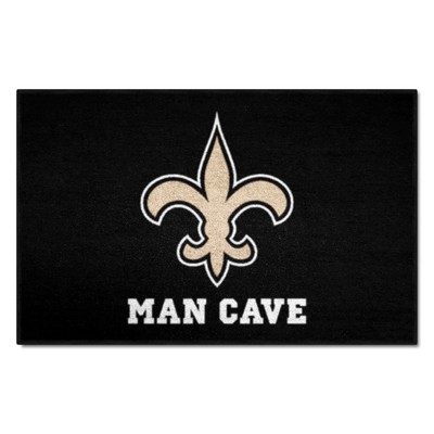 Fan Mats  LLC New Orleans Saints Starter Mat Man Cave Black