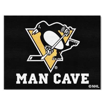 Fan Mats  LLC Pittsburgh Penguins All-Star Mat Man Cave Black