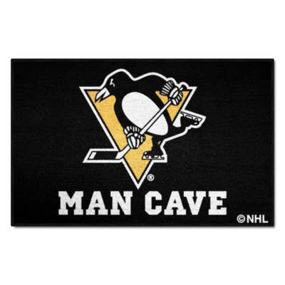 Fan Mats  LLC Pittsburgh Penguins Starter Mat Man Cave Black