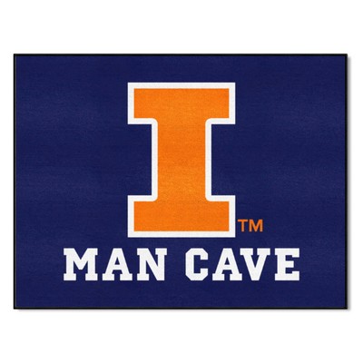 Fan Mats  LLC Illinois Illini All-Star Mat Man Cave Blue