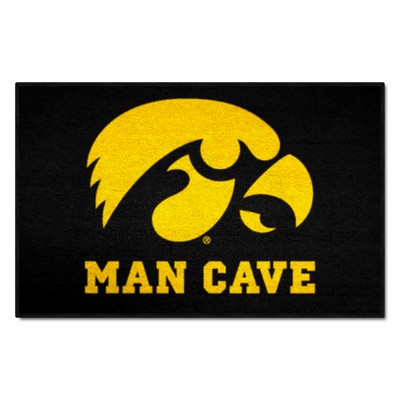 Fan Mats  LLC Iowa Hawkeyes Starter Mat Man Cave Black