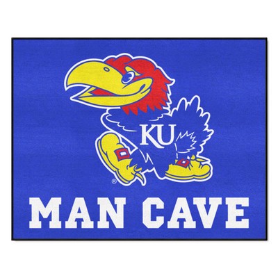 Fan Mats  LLC Kansas Jayhawks All-Star Mat Man Cave Blue