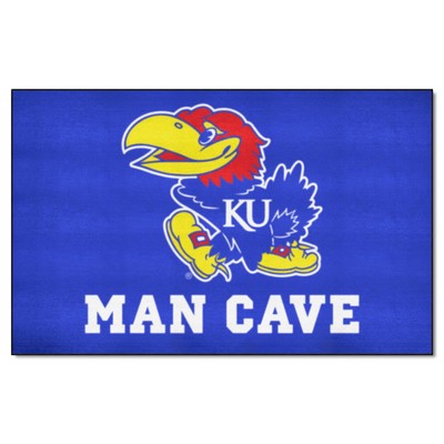 Fan Mats  LLC Kansas Jayhawks Ulti-Mat Man Cave Blue