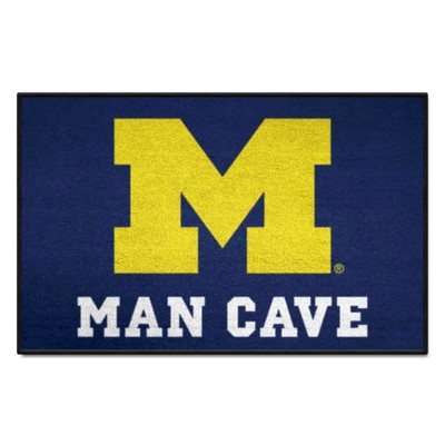 Fan Mats  LLC Michigan Wolverines Starter Mat Man Cave Blue