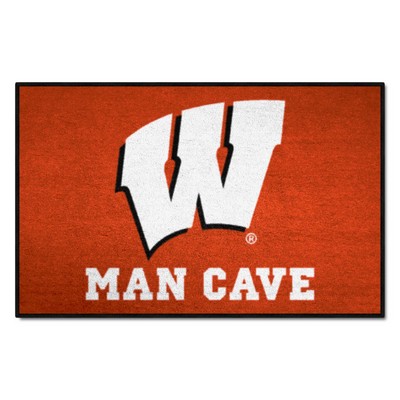 Fan Mats  LLC Wisconsin Badgers Starter Mat Man Cave Red