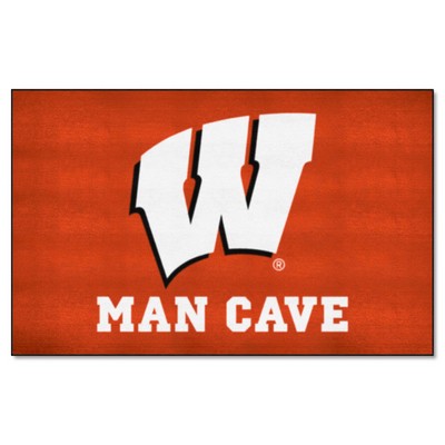 Fan Mats  LLC Wisconsin Badgers Ulti-Mat Man Cave Red