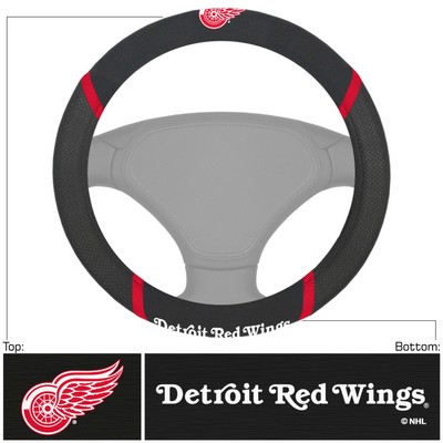 Fan Mats  LLC Detroit Red Wings Embroidered Steering Wheel Cover Black