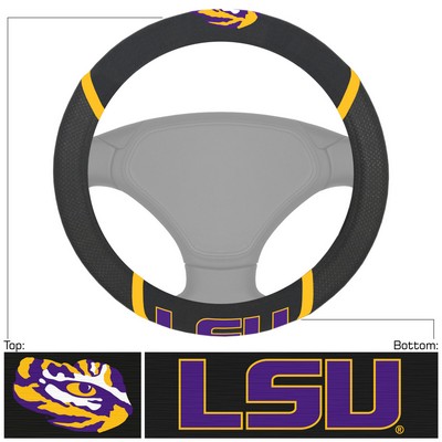 Fan Mats  LLC LSU Tigers Steering Wheel Cover Black