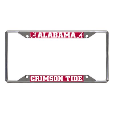 Fan Mats  LLC Alabama Crimson Tide License Plate Frame Chrome