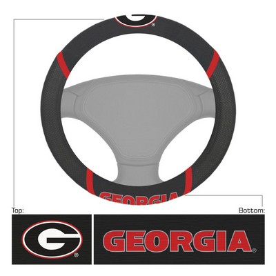 Fan Mats  LLC Georgia Bulldogs Steering Wheel Cover Black
