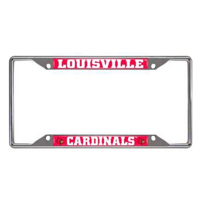 Fan Mats  LLC Louisville Cardinals License Plate Frame Chrome