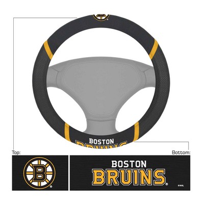 Fan Mats  LLC Boston Bruins Steering Wheel Cover Black