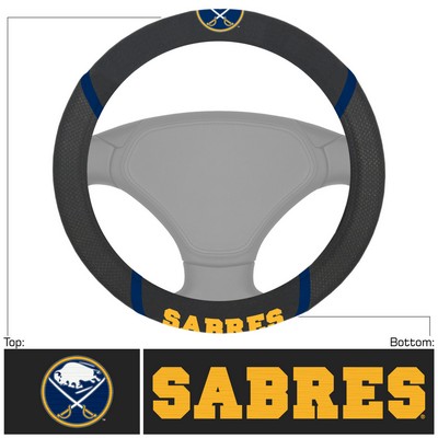 Fan Mats  LLC Buffalo Sabres Steering Wheel Cover Black