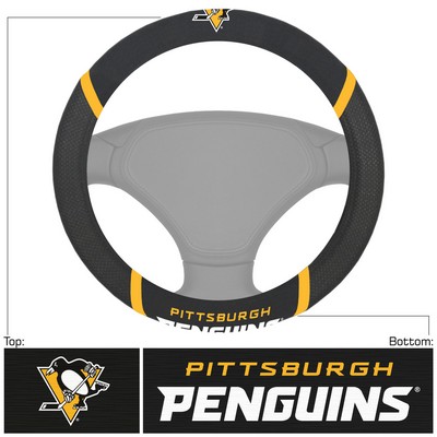 Fan Mats  LLC Pittsburgh Penguins Steering Wheel Cover Black