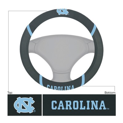 Fan Mats  LLC North Carolina Tar Heels Steering Wheel Cover Black