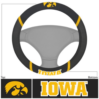 Fan Mats  LLC Iowa Hawkeyes Steering Wheel Cover Black
