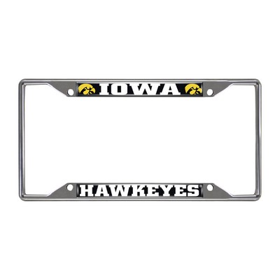Fan Mats  LLC Iowa Hawkeyes License Plate Frame Chrome