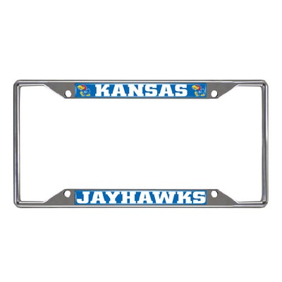 Fan Mats  LLC Kansas Jayhawks License Plate Frame Chrome