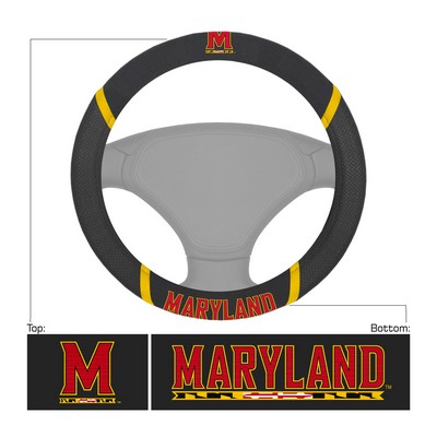 Fan Mats  LLC Maryland Terrapins Steering Wheel Cover Black