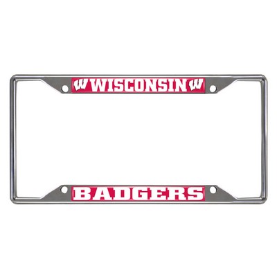 Fan Mats  LLC Wisconsin Badgers License Plate Frame Chrome