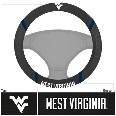 Fan Mats  LLC West Virginia Mountaineers Steering Wheel Cover Black