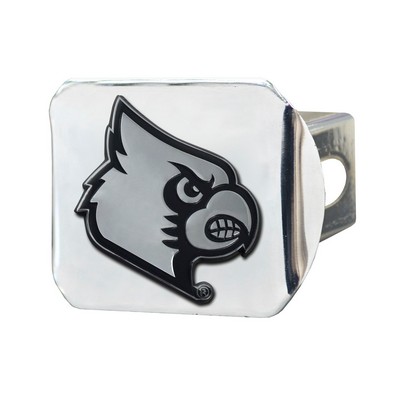 Fan Mats  LLC Louisville Cardinals Hitch Cover Chrome Chrome