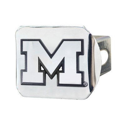 Fan Mats  LLC Michigan Wolverines Hitch Cover Chrome Chrome