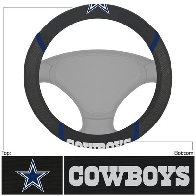 Fan Mats  LLC Dallas Cowboys Embroidered Steering Wheel Cover Black