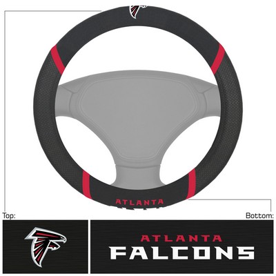 Fan Mats  LLC Atlanta Falcons Embroidered Steering Wheel Cover Black
