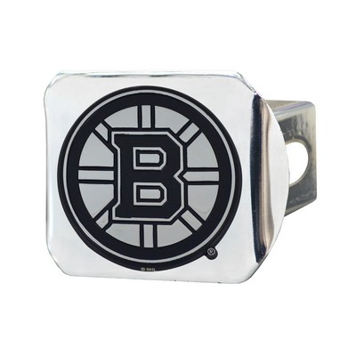 Fan Mats  LLC Boston Bruins Chrome Metal Hitch Cover with Chrome Metal 3D Emblem Chrome