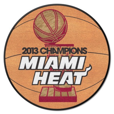 Fan Mats  LLC Miami Heat 2013 NBA Champions  Basketball Rug - 27in. Diameter Orange