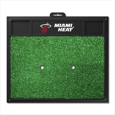 Fan Mats  LLC Miami Heat Golf Hitting Mat Black