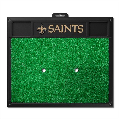Fan Mats  LLC New Orleans Saints Golf Hitting Mat Black