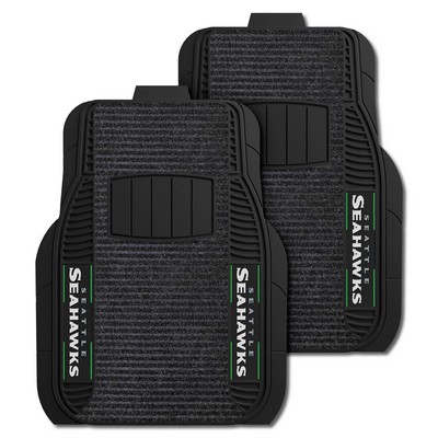 Fan Mats  LLC Seattle Seahawks 2-pc Deluxe Car Mat Set Black