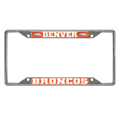 Denver Broncos License Plate Frame Orange Fan Mats  LLC Denver Broncos License Plate Frame Orange