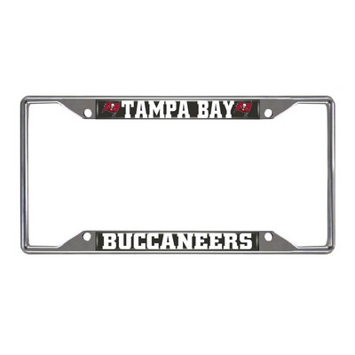 Fan Mats  LLC Tampa Bay Buccaneers Chrome Metal License Plate Frame, 6.25in x 12.25in Red