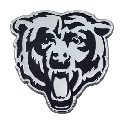 Fan Mats  LLC Chicago Bears 3D Chrome Metal Emblem Chrome