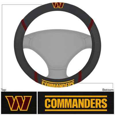Fan Mats  LLC Washington Commanders Embroidered Steering Wheel Cover Black
