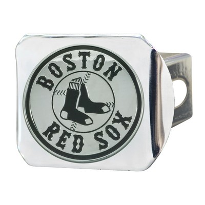 Fan Mats  LLC Boston Red Sox Chrome Metal Hitch Cover with Chrome Metal 3D Emblem Chrome