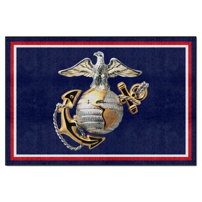 Fan Mats  LLC U.S. Marines 5ft. x 8 ft. Plush Area Rug Navy