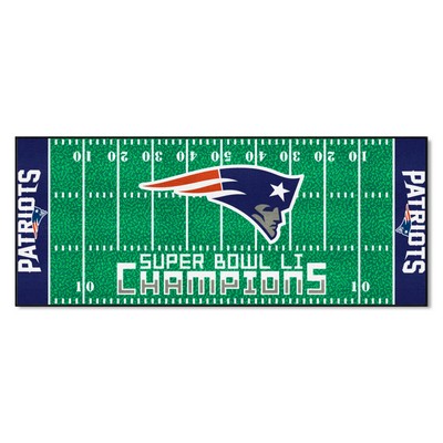 Fan Mats  LLC New England Patriots Football Field Runner Green