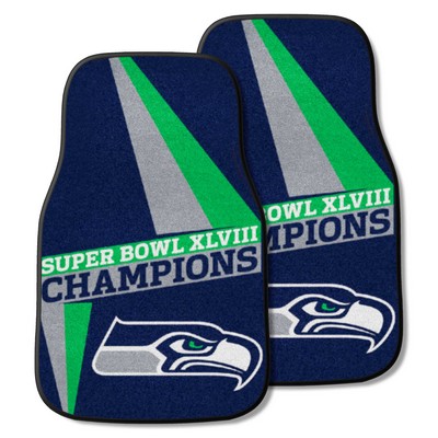 Fan Mats  LLC Seattle Seahawks 2-pc Carpet Car Mat Set Navy