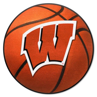 Fan Mats  LLC Wisconsin Badgers Basketball Mat Orange