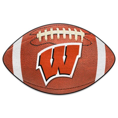Fan Mats  LLC Wisconsin Badgers Football Mat Brown