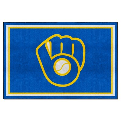 Fan Mats  LLC Milwaukee Brewers 5x8 Rug Blue