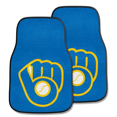 Fan Mats  LLC Milwaukee Brewers 2-pc Carpet Car Mat Set Blue