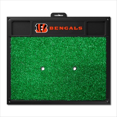 Fan Mats  LLC Cincinnati Bengals Golf Hitting Mat Black