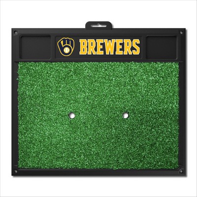 Fan Mats  LLC Milwaukee Brewers Golf Hitting Mat Navy