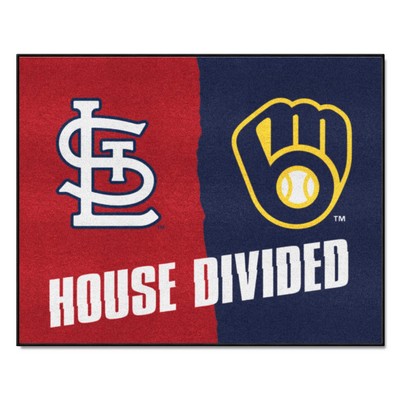 Fan Mats  LLC MLB House Divided Cardinals / Brewers House Divided Mat Multi